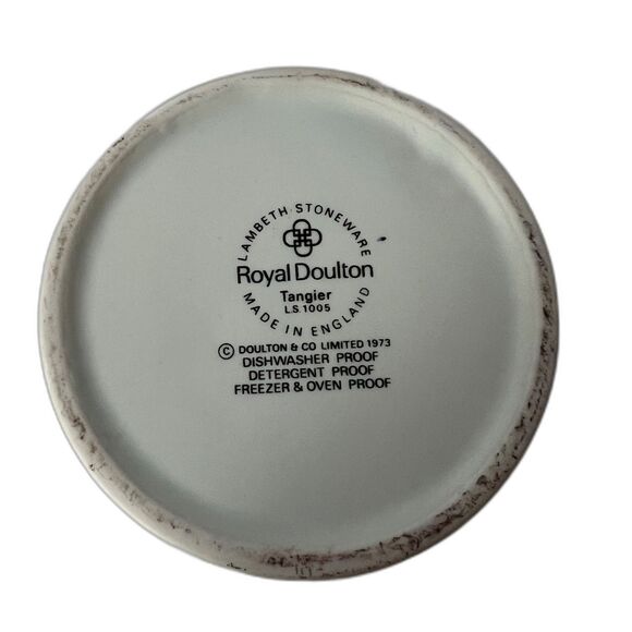 Royal Doulton Tangier Lidded Sugar Jar Bowl Lambeth Stoneware Collection England - Picture 6 of 7